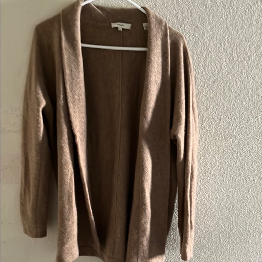 Vince Tan Cardigan Sweater Soft Knit Open Front